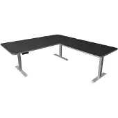 Kerkmann Move 3 Premium höhenverstellbarer Schreibtisch anthrazit rechteckig T-Fuss-Gestell silber 2