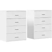 vidaXL Sideboards 2 pcs. Blanc 60x39x80 cm Bois composite