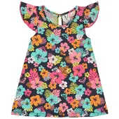 Roxy Morning Flower Short Sleeve Dress Bleu 4 Years Fille