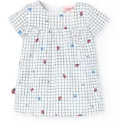 Boboli Poplin Check Short Sleeve Dress Blanc 12 Months Fille