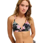 Roxy Paradise Fleur Molded Fixed Triangle Bikini Top Noir L Femme