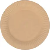 Kangaro Papp-Teller, rund, Durchmesser: 190 mm, braun Einwegteller, aus stabilem Karton, lebensmittelecht