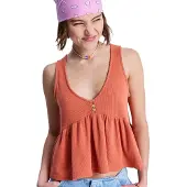 Roxy New Serenity Sleeveless Top Orange S Femme