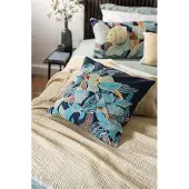 Vivaraise Coussin Brodé Dori Marine 45 X 45 Cm Vivaraise