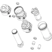 RockShox Quincaillerie de montage de l'amortisseur arrière 3 pièces 1/2" 9.5x22.2,Standard,Stn.Steel