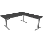 Kerkmann Move 3 Premium höhenverstellbarer Schreibtisch anthrazit rechteckig T-Fuss-Gestell silber 1