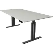 Kerkmann Büromöbelfabrik Move 3 elegant höhenverstellbarer Schreibtisch lichtgrau rechteckig