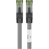 Goobay Câble patch CAT 8.1, S/FTP (PiMF), gris, 0,5 m - Conducteur en cuivre sans oxygène (OFC) à 99,9 %, AWG 24, gaine de câble sans halogène (LSZH)