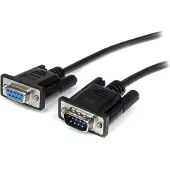 StarTech.com 0.5m Black Straight Through DB9 RS232 Serial Cable - M/F - rallonge de câble série - 50 cm