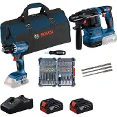 Bosch Professional GBH 18V-22 + GSR 18V-45 Set Combiné + Accessoires