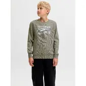 Jack & jones Junior Sweat bleu foncé / olive / blanc