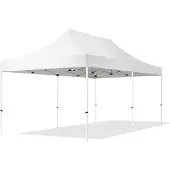 TOOLPORT 3x6 m Tonnelle pliante Acier, PES 700, blanc