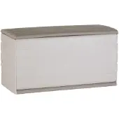 Plastiken Coffre 350L intérieur/extérieur, fonctionnel et esthétique, verrouillable, avec roulettes, beige