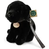 Rappa Chien en peluche labrador noir avec laisse, 25 cm. Fabriqué de manière écologique