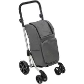 5 Five Chariot pliable – 4 roues – Gris – Aluminium