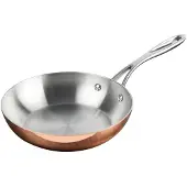 Vogue Poêle à frire à triple paroi en cuivre, compatible induction, 20 cm