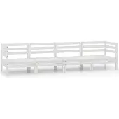 vidaXL Ensemble de salon de jardin 4 pièces blanc pin massif