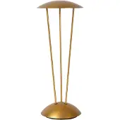 Lucide Renee - lampe de table rechargeable - Ø 12,3 x 31 cm - 2,2W dim to warm LED inclus - IP54 - or/laiton mat