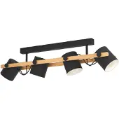 Eglo 43558 HORNWOOD E27 quadruple plafonnier 1000x190mm noir crème marron