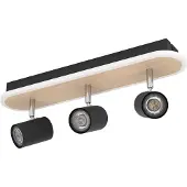 Eglo LED Plafonnier Rimbocchi 3x6W, noir, blanc chaud