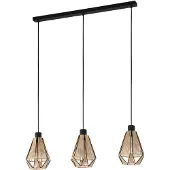 Eglo ADWICKLE Suspension Lampe à suspendre Lampe à suspendre - L87 x l14,5 x H110 cm - noir - 3X40W excl. - IP20
