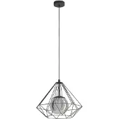 Eglo 43481 VERNHAM E27 Lampe à suspendre Ø445mm noir-transparent