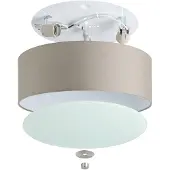 Eglo 94919 Pasteri Plafonnier avec abat-jour en tissu Ø 48cm Taupe Lampe