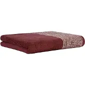 Cawoe Serviette de douche sable / bordeaux