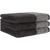 Cawoe Serviette anthracite / blanc naturel