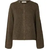 Selected Laine Mélangée Cardigan Femme Marron XS
