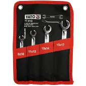 YATO Conduite de frein ouverte Jeu de clés polygonales de frein 4 pcs.