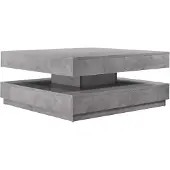En.casa Table basse 'Florenz' Table de salon carrée 76 x 76 x 38 cm plateau pivotant aspect béton