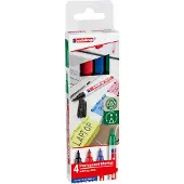 Edding Marqueurs 400, pointe fine, trié, lot de 4