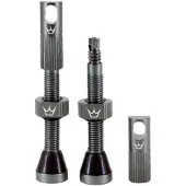 Chris King Peatys X Chris King MK2 Tubeless Valves 1 paire tubeless 80 mm gris ardoise PTV2-80-SLT-12