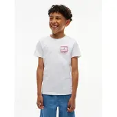 Tommy Hilfiger T-Shirt 'Outline Flag Logo' blanc