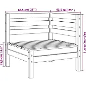 vidaXL Canapé d'angle de jardin en pin massif