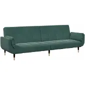 vidaXL Canapé-lit à 2 places avec repose-pied vert foncé velours