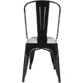 Bolero Chaise de bistro en acier noir (lot de 4)