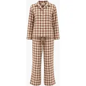 AmourLinen Pyjama 'Snooze' brun foncé