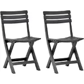 vidaXL Chaises de jardin pliantes 2 pcs. Plastique Anthracite