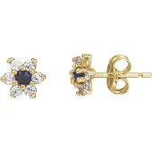 Marie-Celeste Celeste Ohrknöpfe Safter und Zirkonia Halo - Gold
