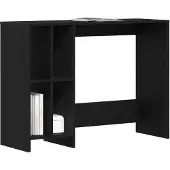 vidaXL Bureau noir imitation bois chêne, fabriqué en panneaux de particules