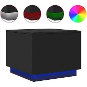 vidaXL Table basse avec lampes LED Noir 50x50x40 cm