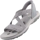 SKECHERS Reggae Slim Summer Sparkle Damen Sandalen Grau