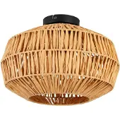 Eglo , lampe de plafond Sheldon, éclairage de salon de style bohème, lampe de salon avec abat-jour en papier tressé, lampe de plafond avec douille E27, diamètre 38 cm