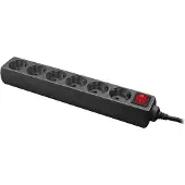 Logilink Steckdosenleiste 6-fach, 1,4m, m. Schalter schwarz
