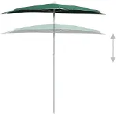 vidaXL Demi-parasol avec mât 180x90 cm vert