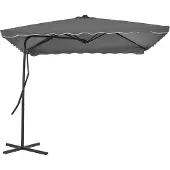vidaXL Parasol avec mât en acier 250x250 cm Anthracite