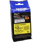 Brother TZe-S631 - (12 mm) - Noir sur jaune - Ruban