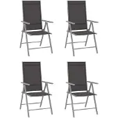 vidaXL Chaises de jardin pliantes 4 pcs. Textile noir